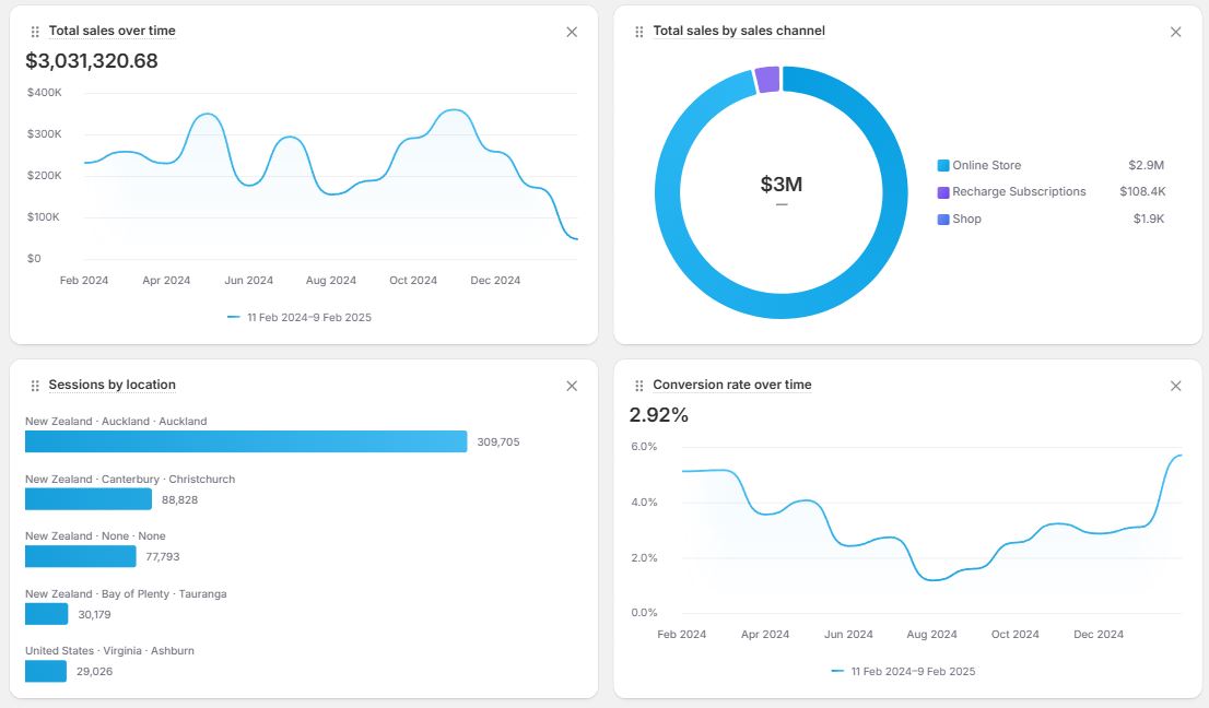 Shiopify Client - multi product store - 12 months performance